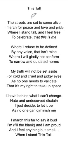 This Tall- Pride Poem