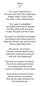 Goodbye Great Boss Poem